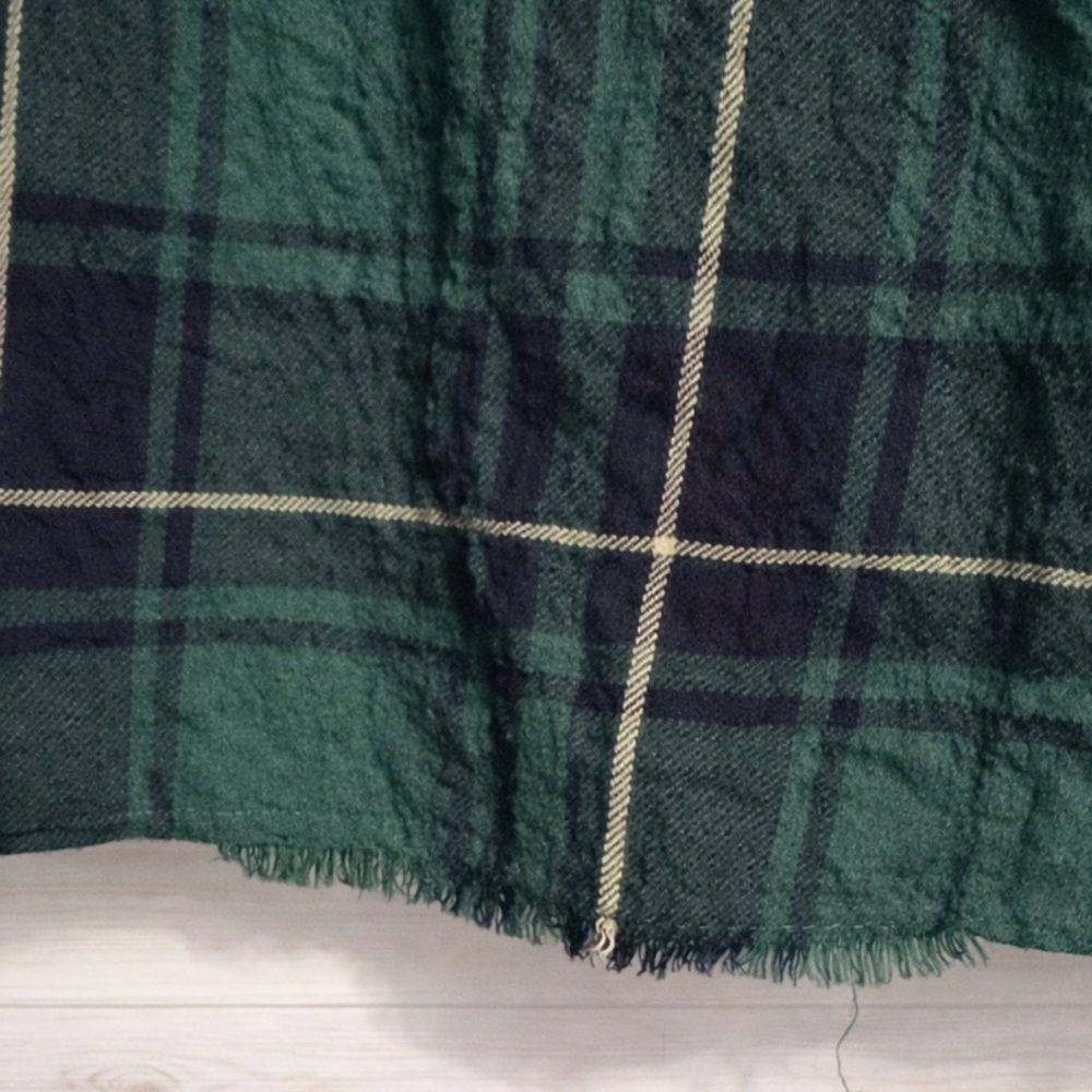 Free People Intimately Not Your Boyfriend’s Plaid Oversized Top~Green/Blue ~ XS - Picture 13 of 16